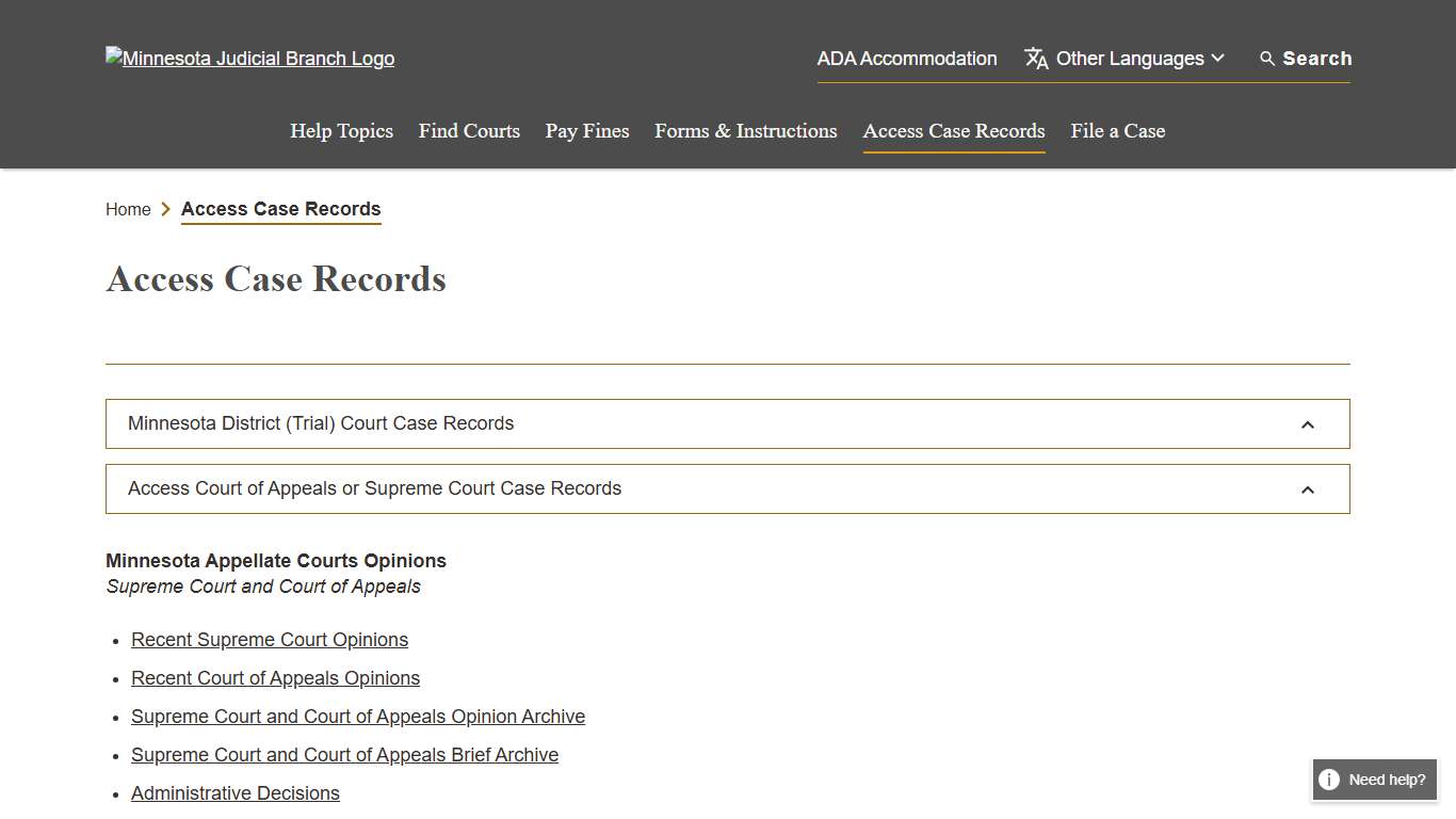 Access Case Records
