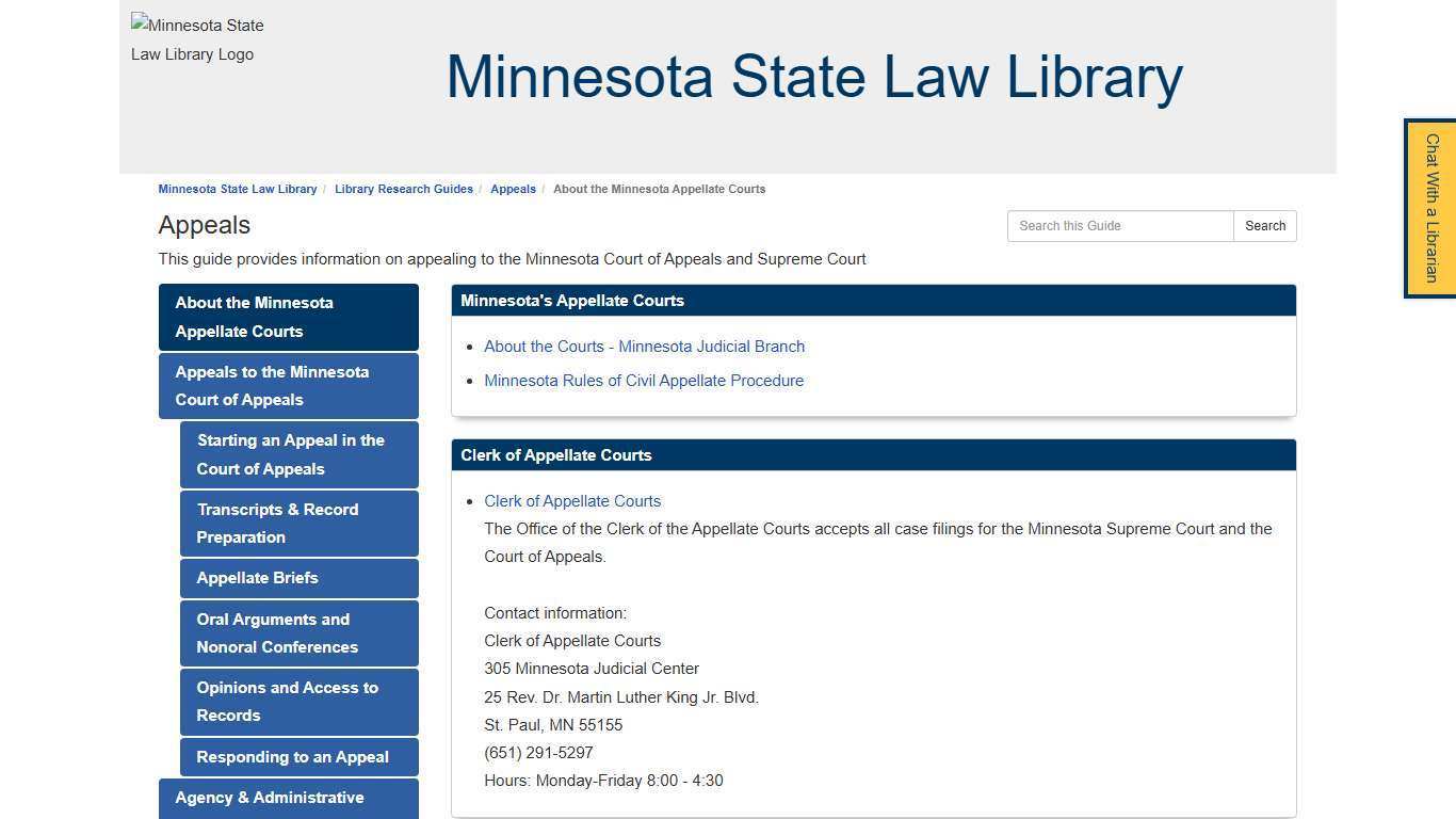 About the Minnesota Appellate Courts - Appeals - Library Research Guides at Minnesota State Law Library