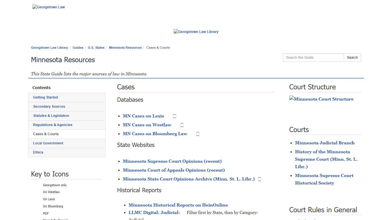 Cases & Courts - Minnesota Resources - Guides at Georgetown Law Library