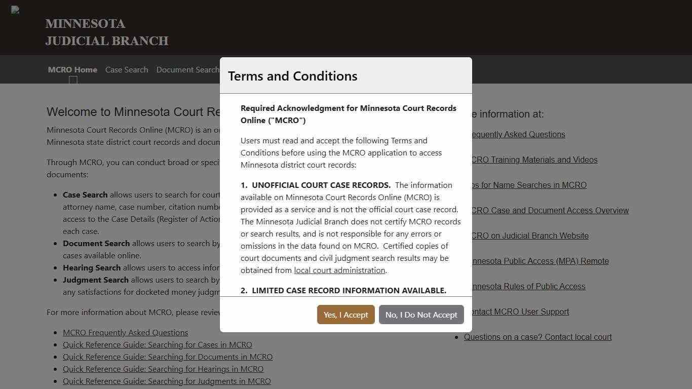 Home Page - Minnesota Court Records Online (MCRO)